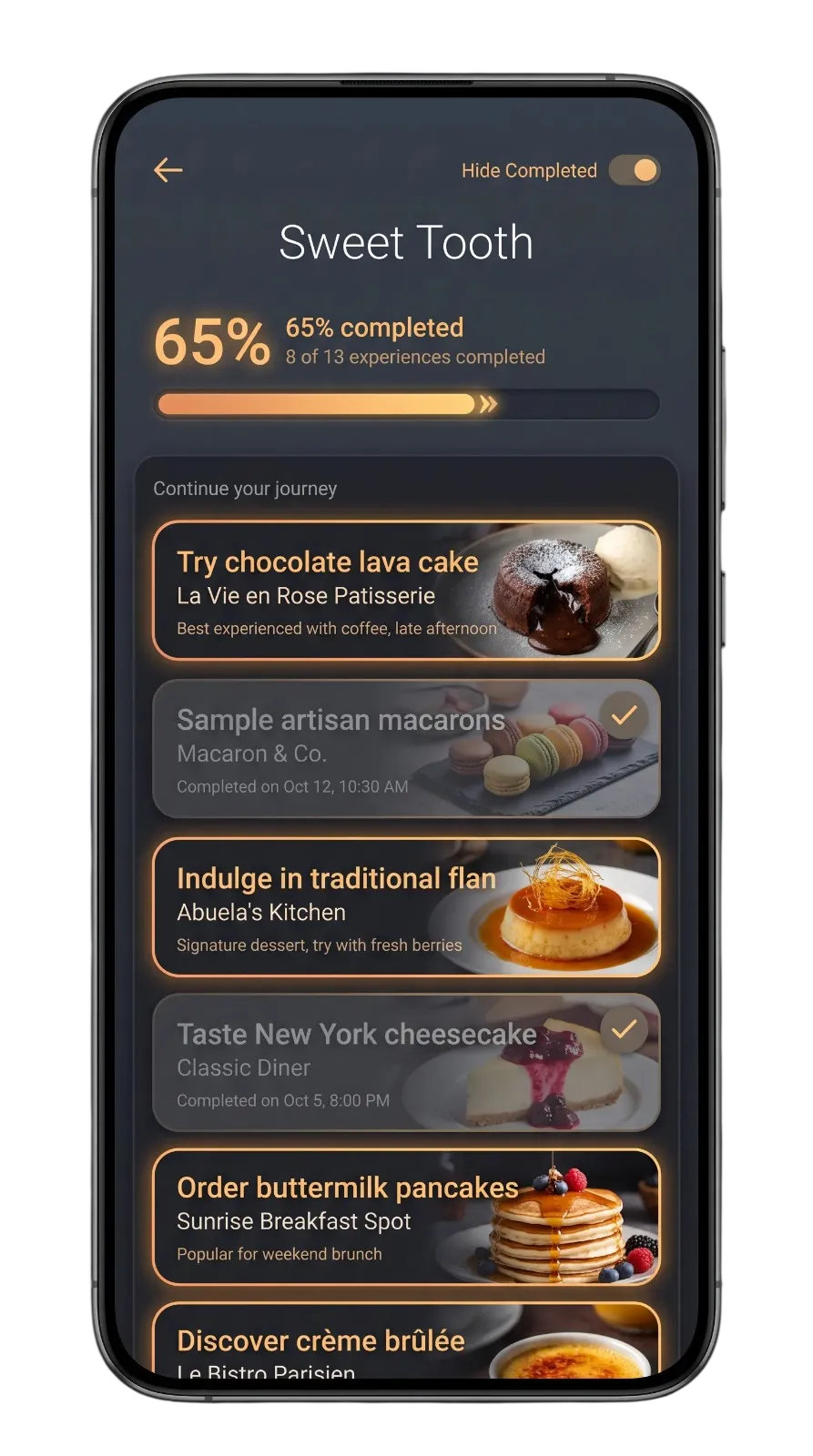 Journey and Badges - Gamified dining