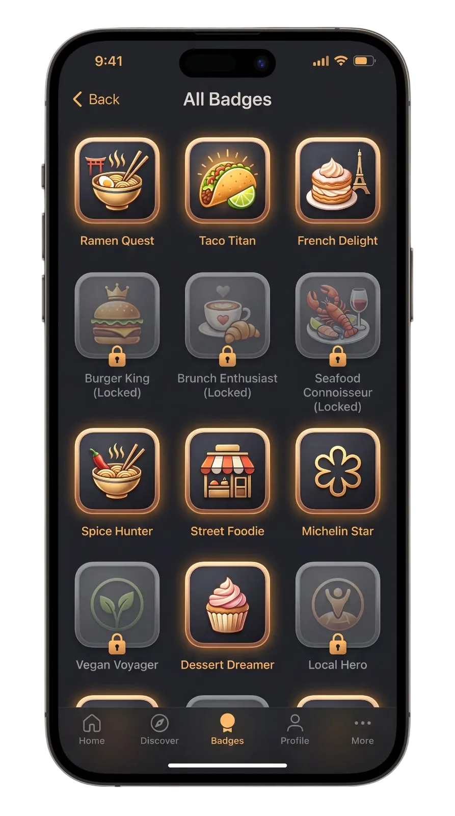 Journey and Badges - Gamified dining