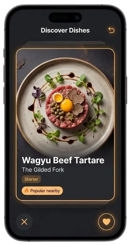 Spotlight feature - Swipe dish images